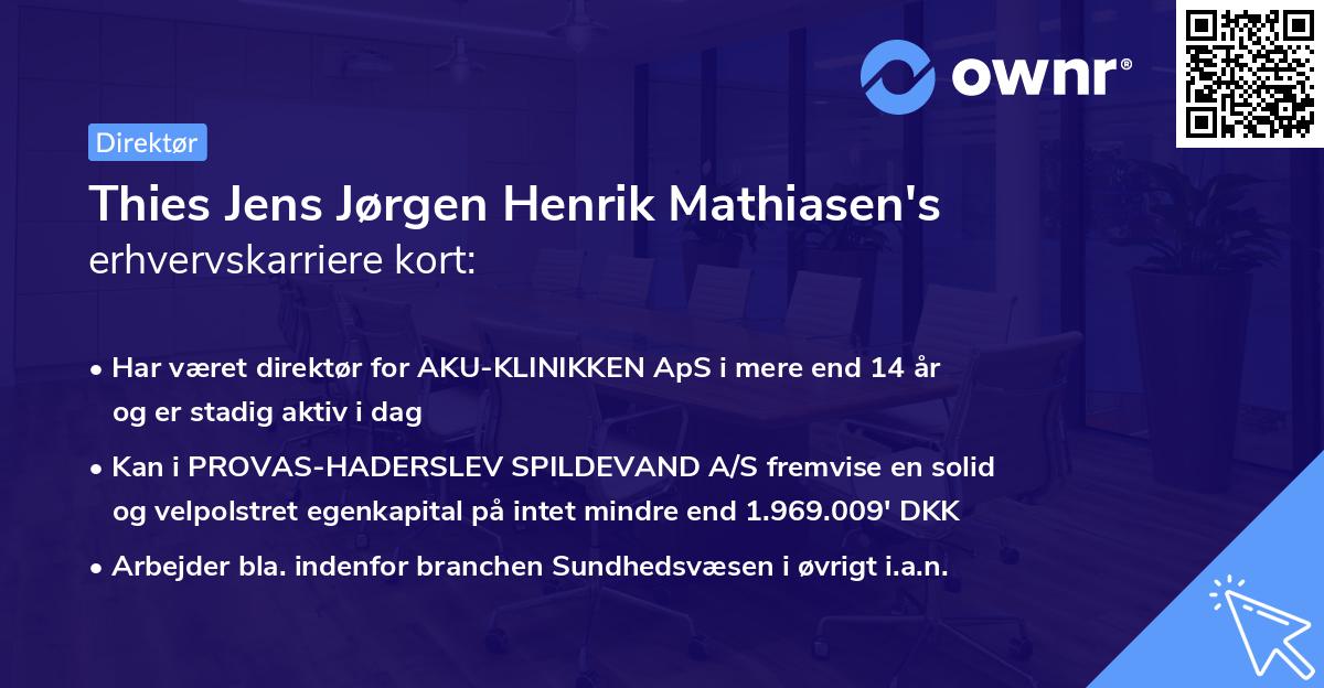 Thies Jens Jørgen Henrik Mathiasen's erhvervskarriere kort