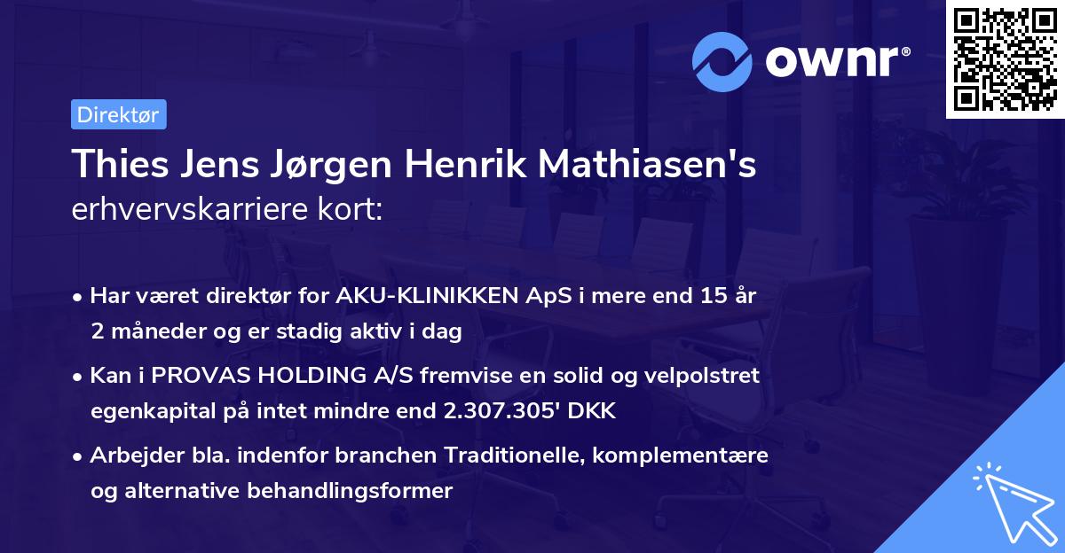 Thies Jens Jørgen Henrik Mathiasen's erhvervskarriere kort
