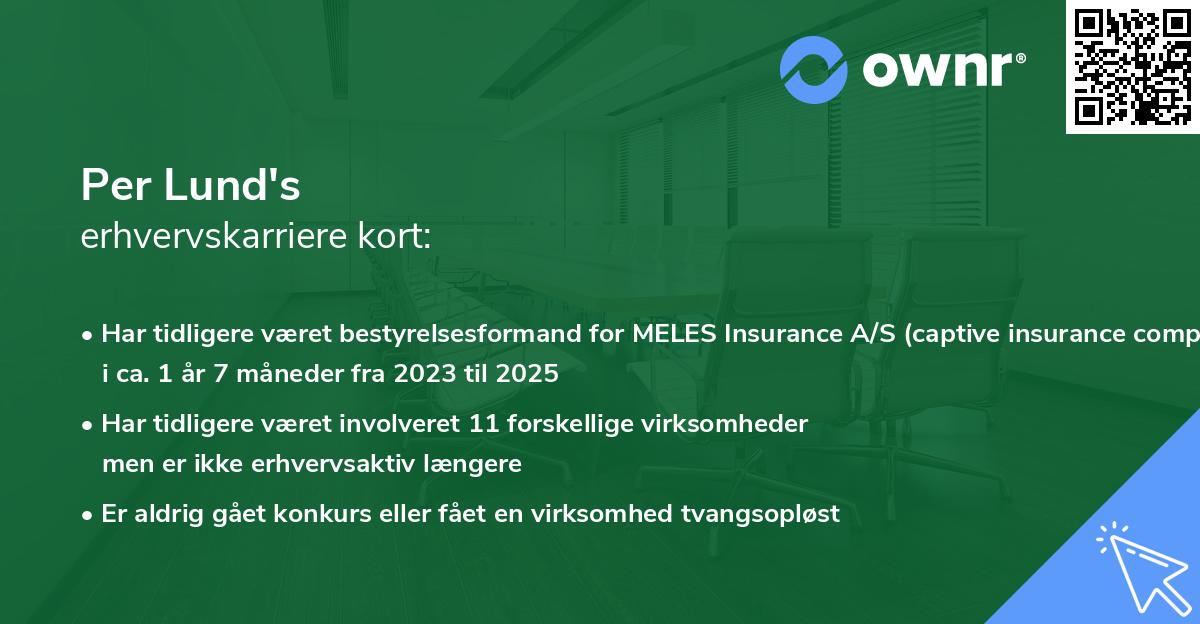 Per Lund's erhvervskarriere kort