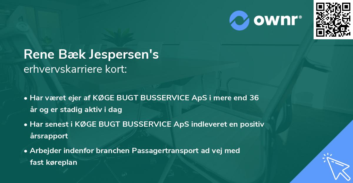 Rene Bæk Jespersen's erhvervskarriere kort