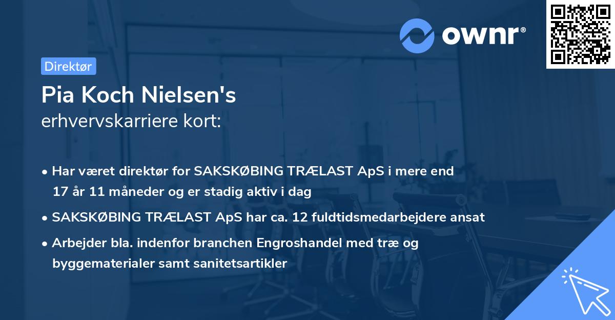 Pia Koch Nielsen's erhvervskarriere kort