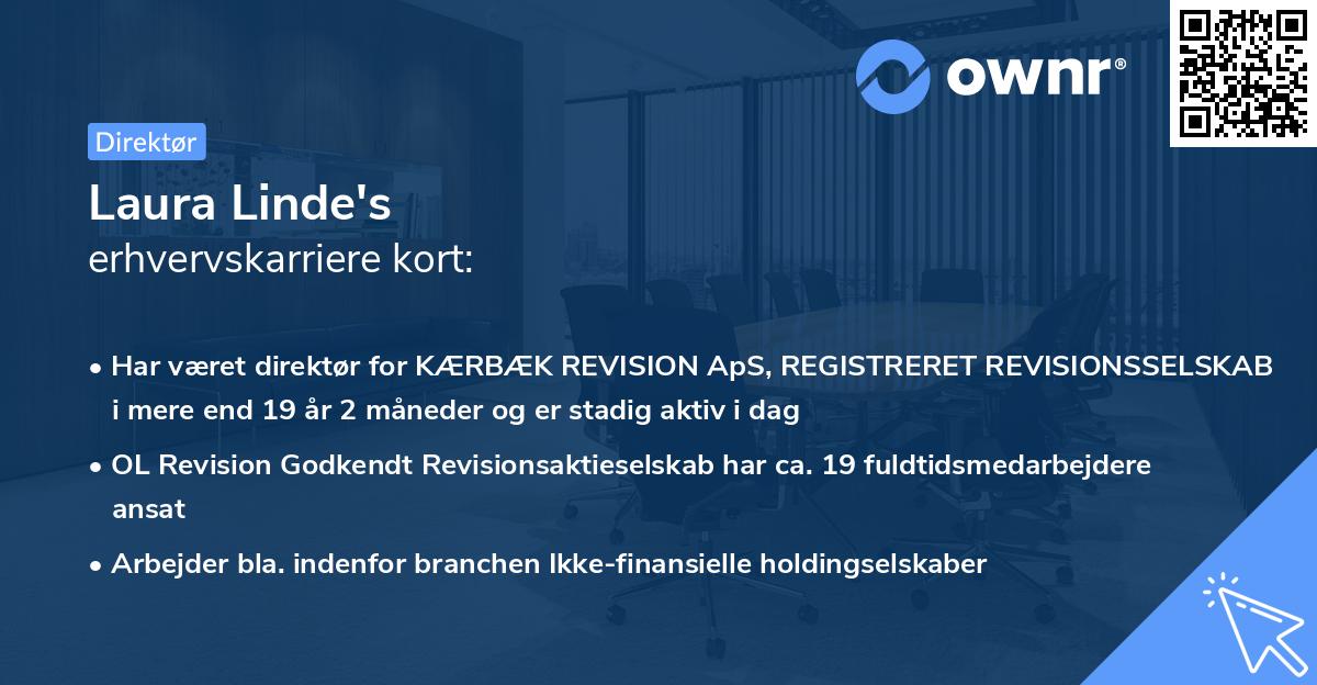 Laura Linde's erhvervskarriere kort