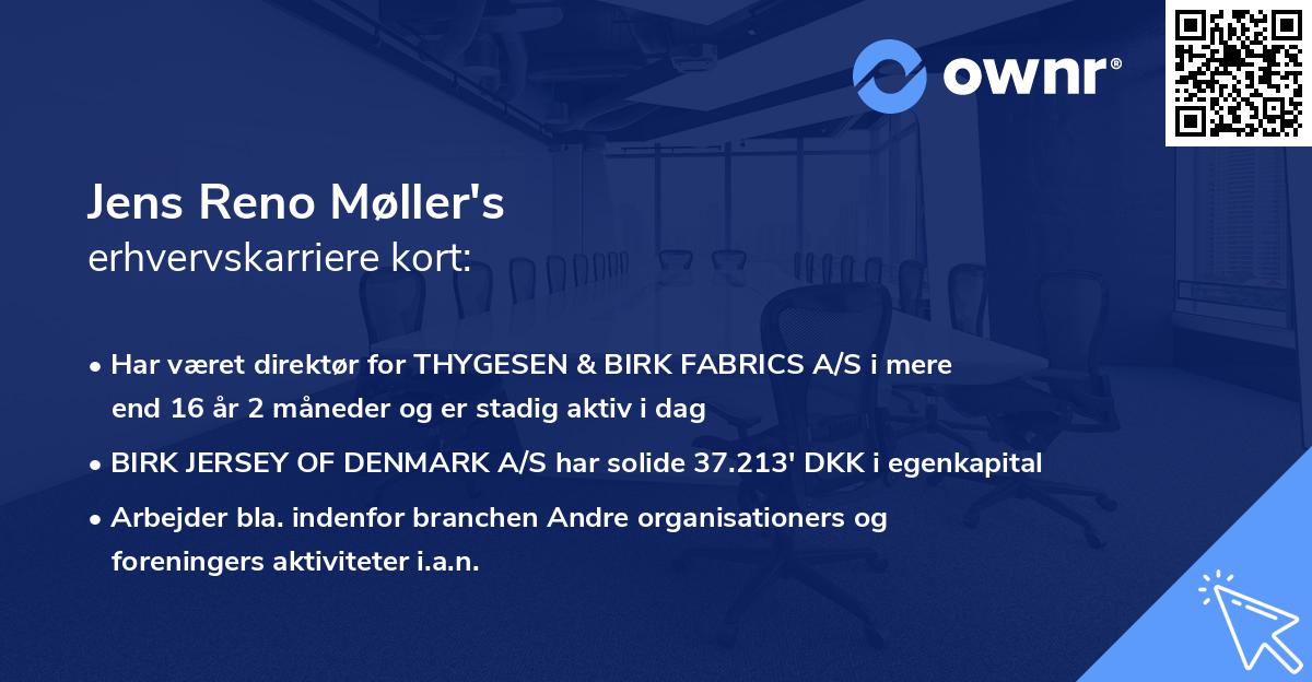 Jens Reno Møller's erhvervskarriere kort