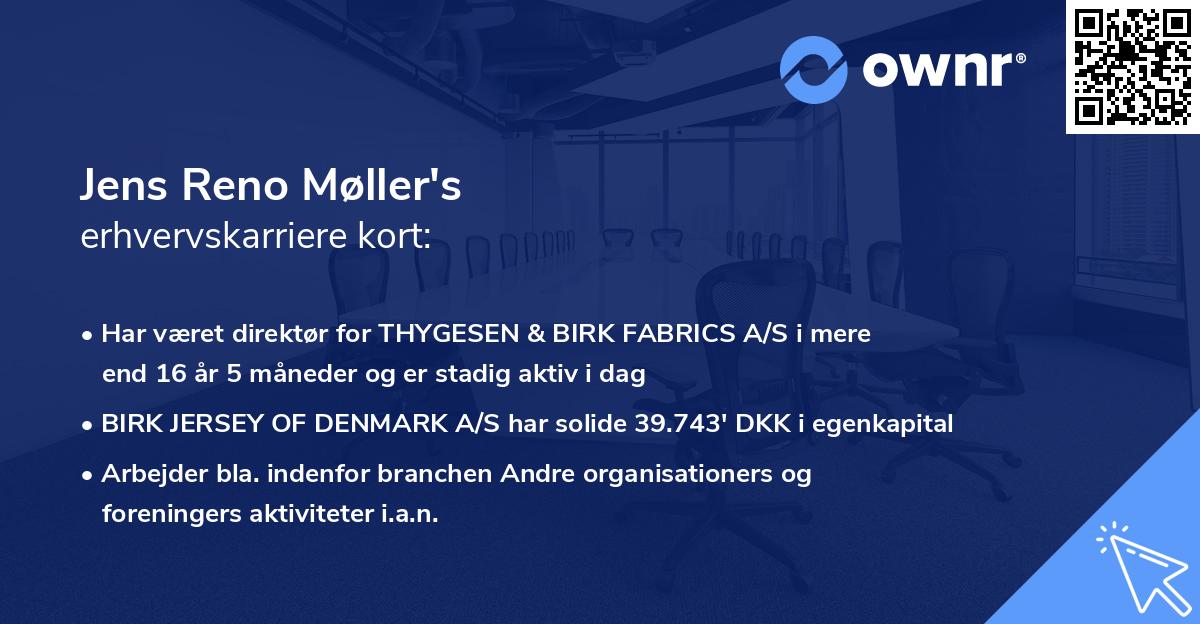 Jens Reno Møller's erhvervskarriere kort