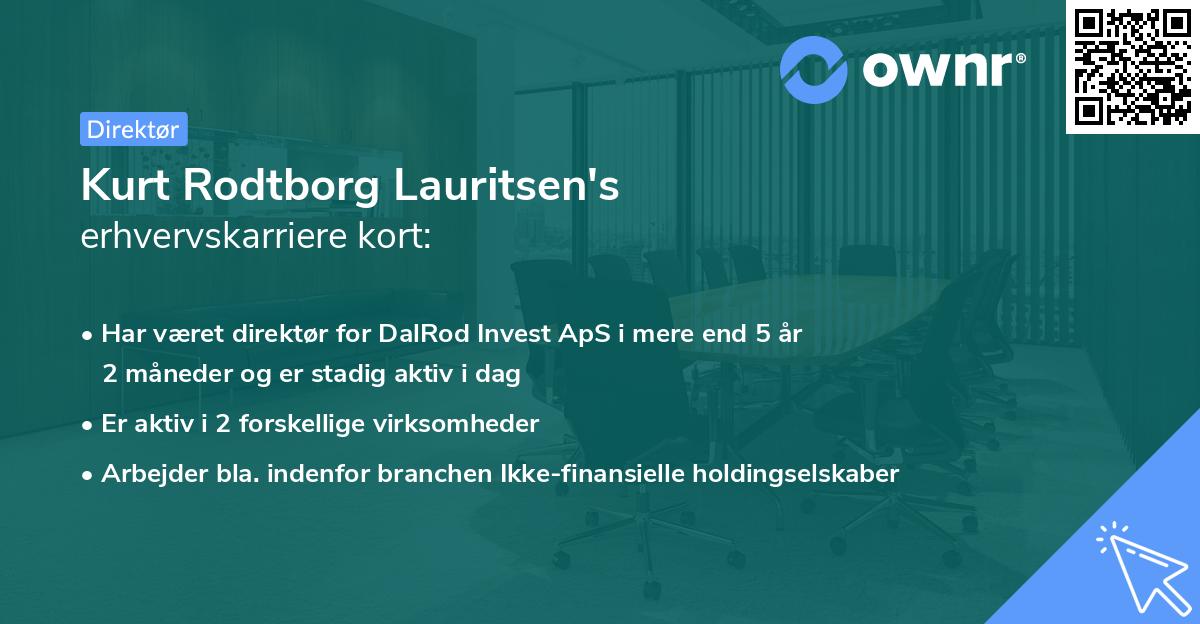 Kurt Rodtborg Lauritsen's erhvervskarriere kort