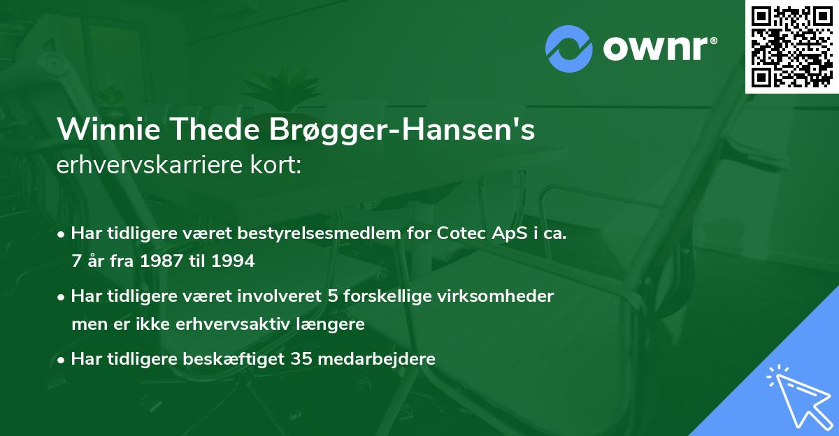 Winnie Thede Brøgger-Hansen's erhvervskarriere kort