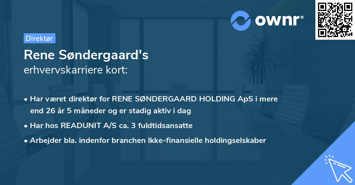 Rene Søndergaard's erhvervskarriere kort
