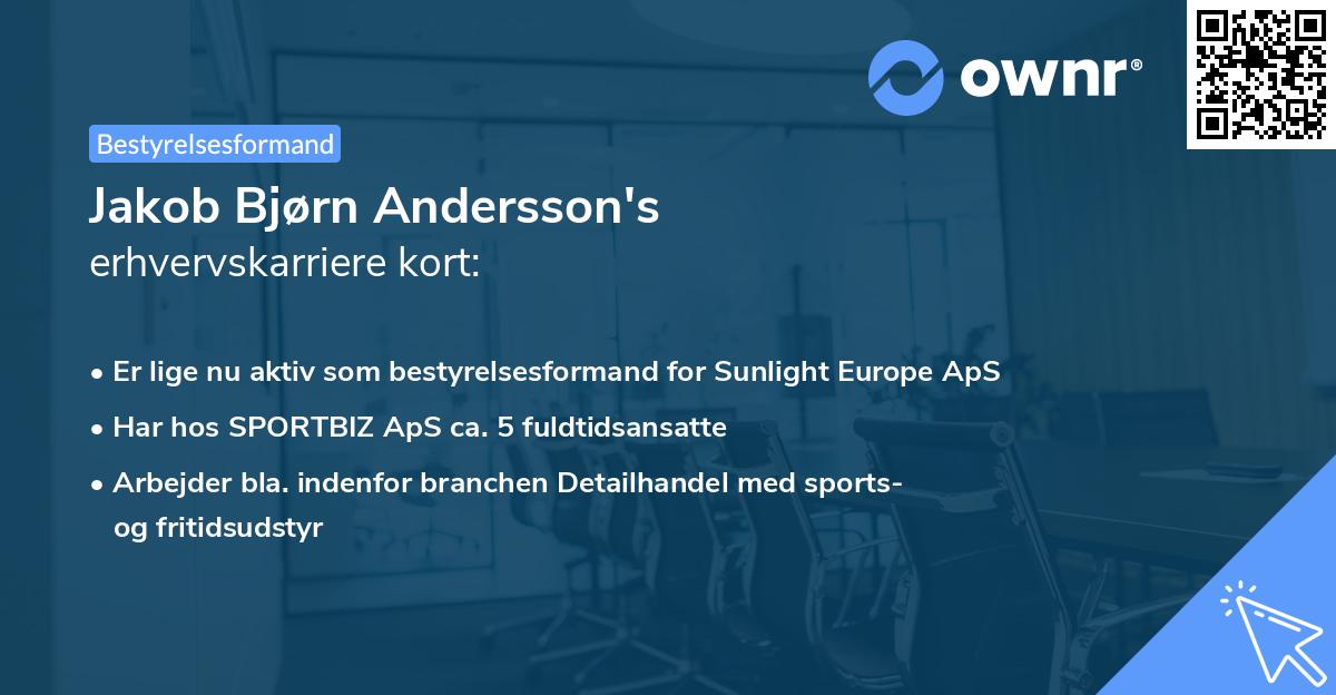 Jakob Bjørn Andersson's erhvervskarriere kort