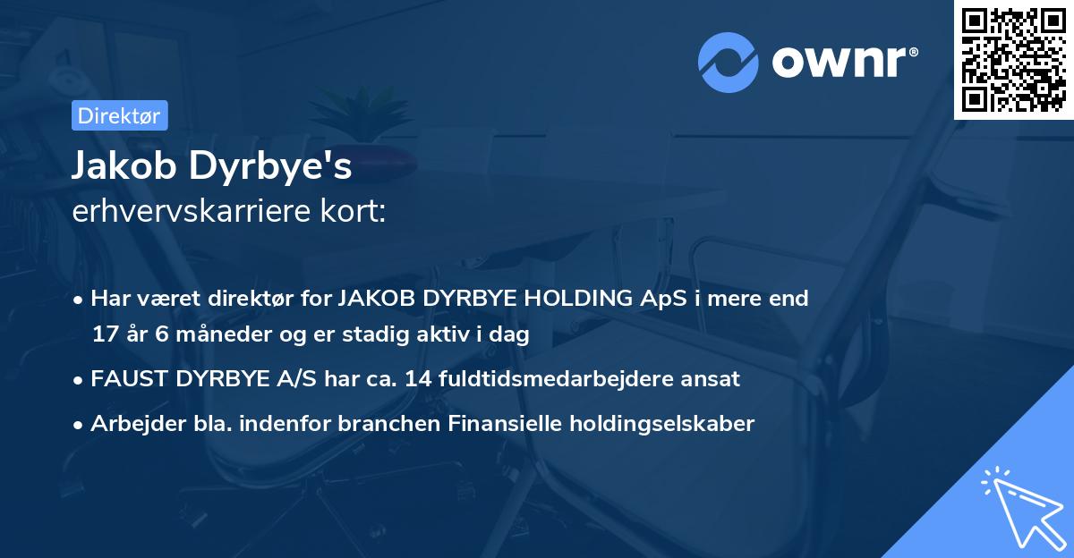 Jakob Dyrbye's erhvervskarriere kort
