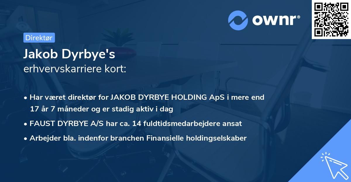 Jakob Dyrbye's erhvervskarriere kort