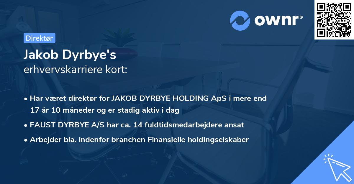 Jakob Dyrbye's erhvervskarriere kort