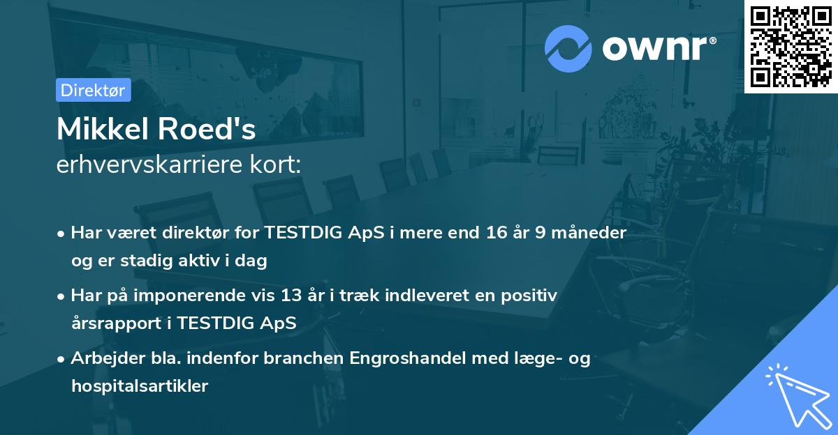 Mikkel Roed's erhvervskarriere kort