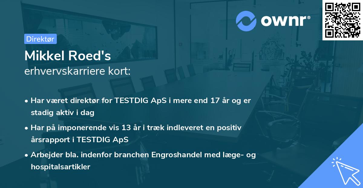 Mikkel Roed's erhvervskarriere kort