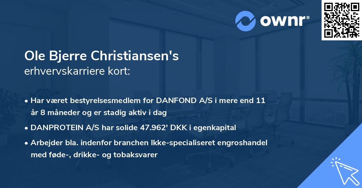 Ole Bjerre Christiansen's erhvervskarriere kort