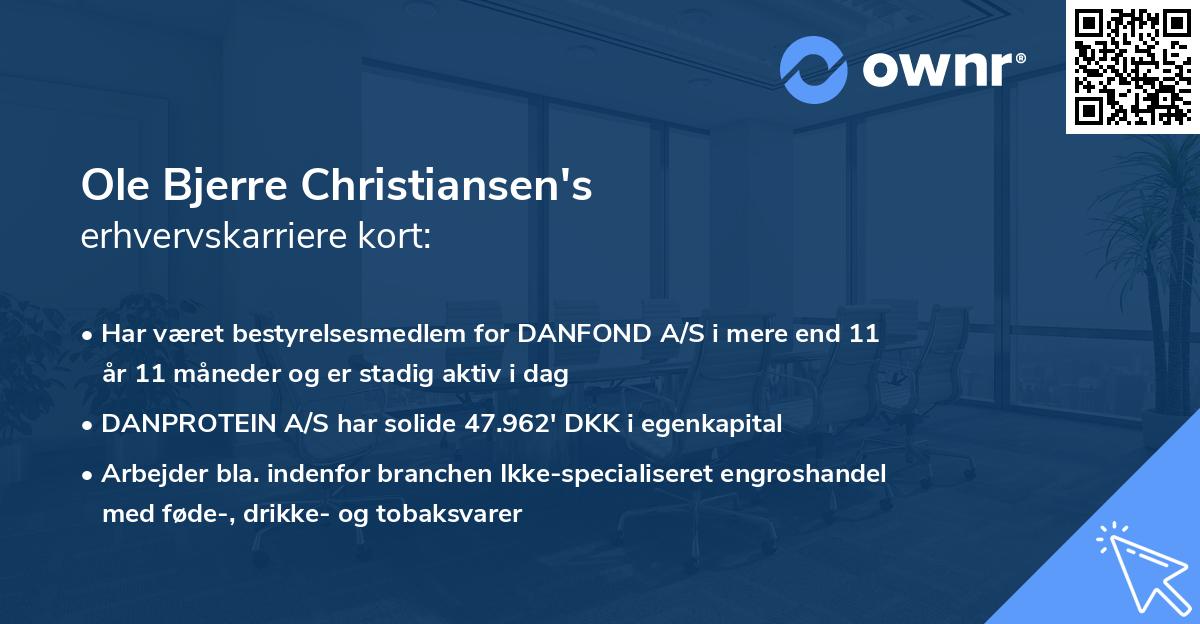Ole Bjerre Christiansen's erhvervskarriere kort