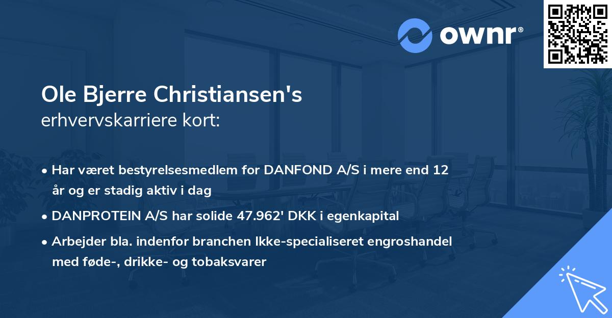 Ole Bjerre Christiansen's erhvervskarriere kort