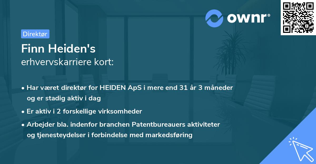 Finn Heiden's erhvervskarriere kort