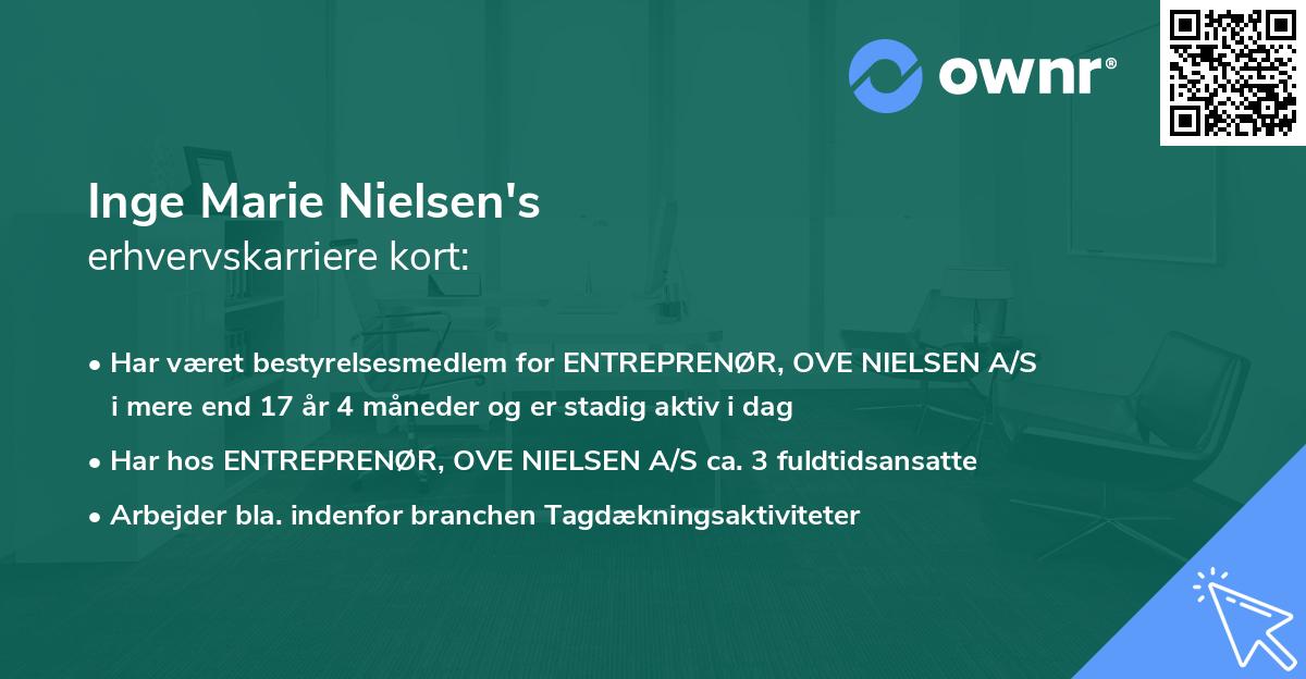 Inge Marie Nielsen's erhvervskarriere kort