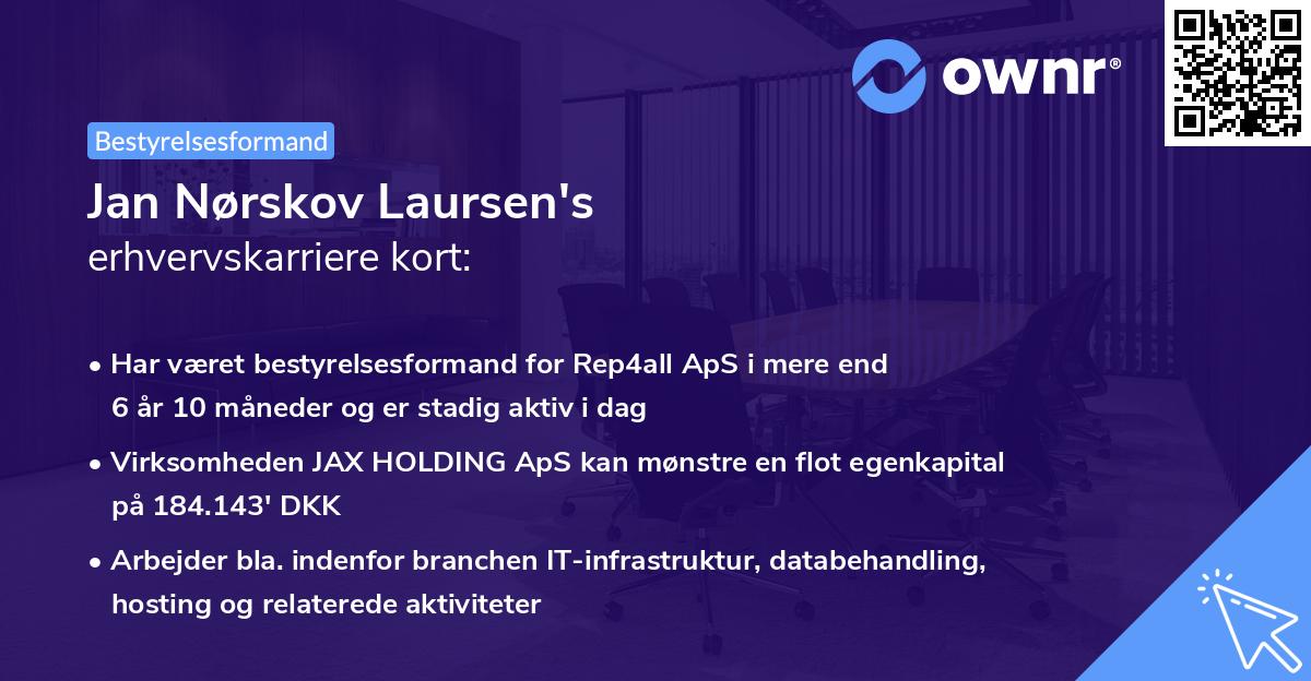 Jan Nørskov Laursen's erhvervskarriere kort