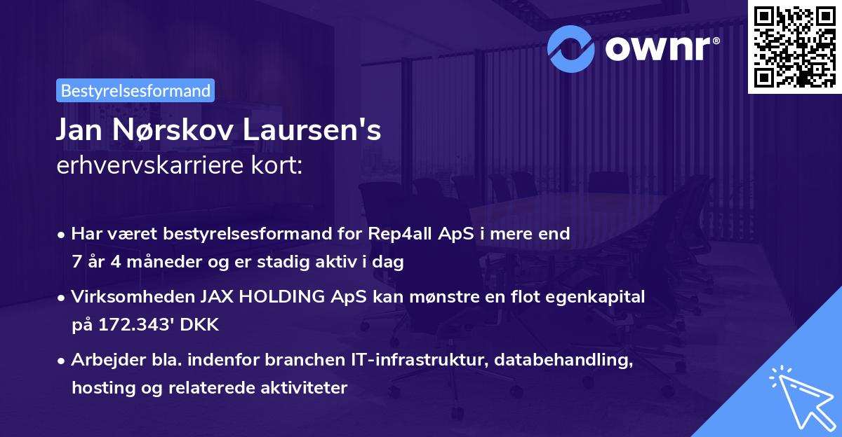 Jan Nørskov Laursen's erhvervskarriere kort