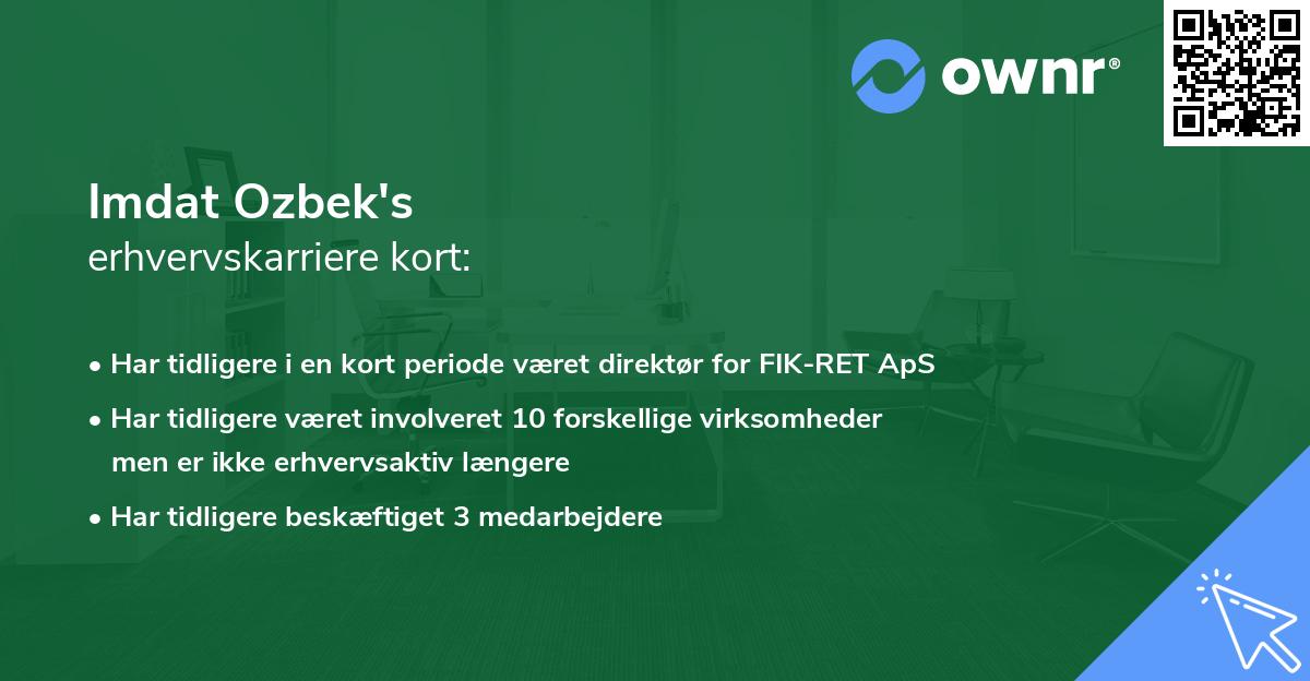 Imdat Ozbek's erhvervskarriere kort