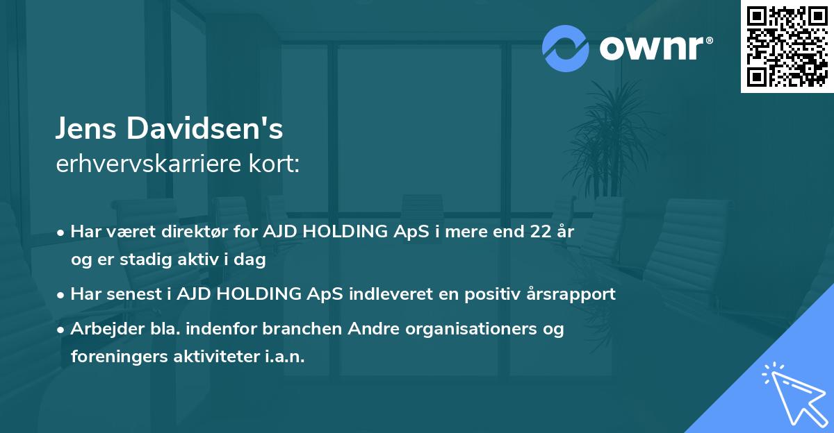 Jens Davidsen's erhvervskarriere kort