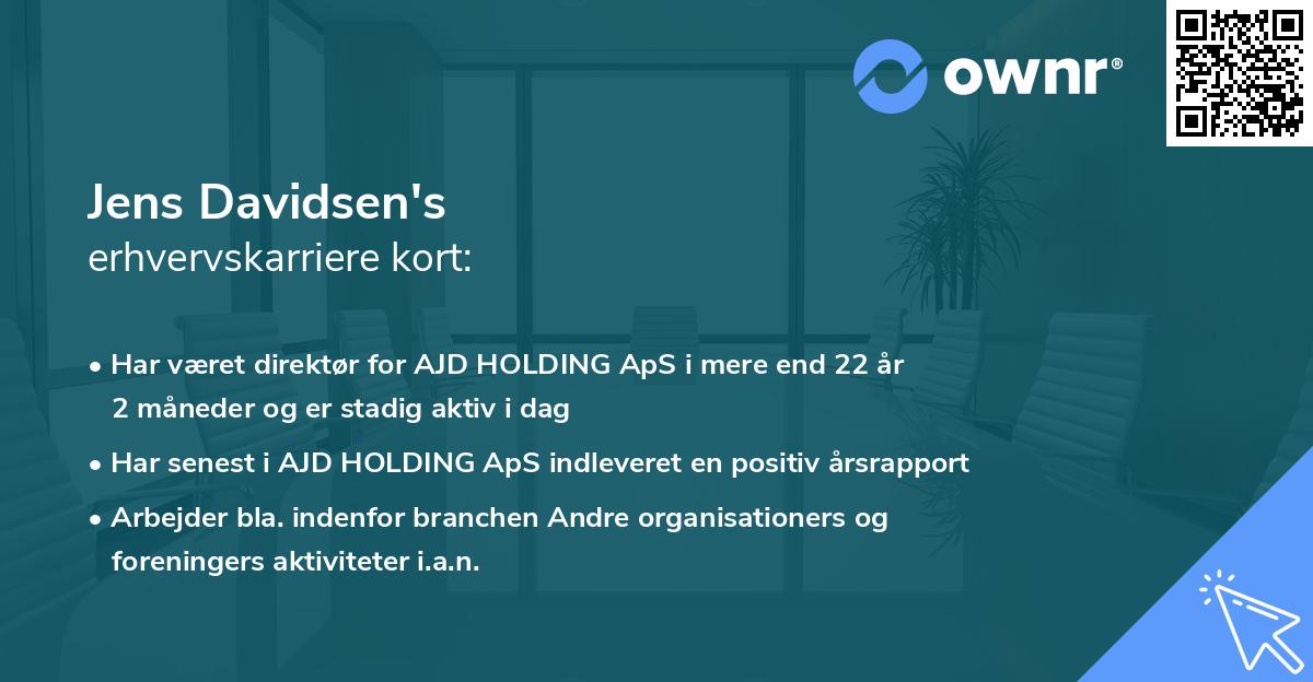 Jens Davidsen's erhvervskarriere kort