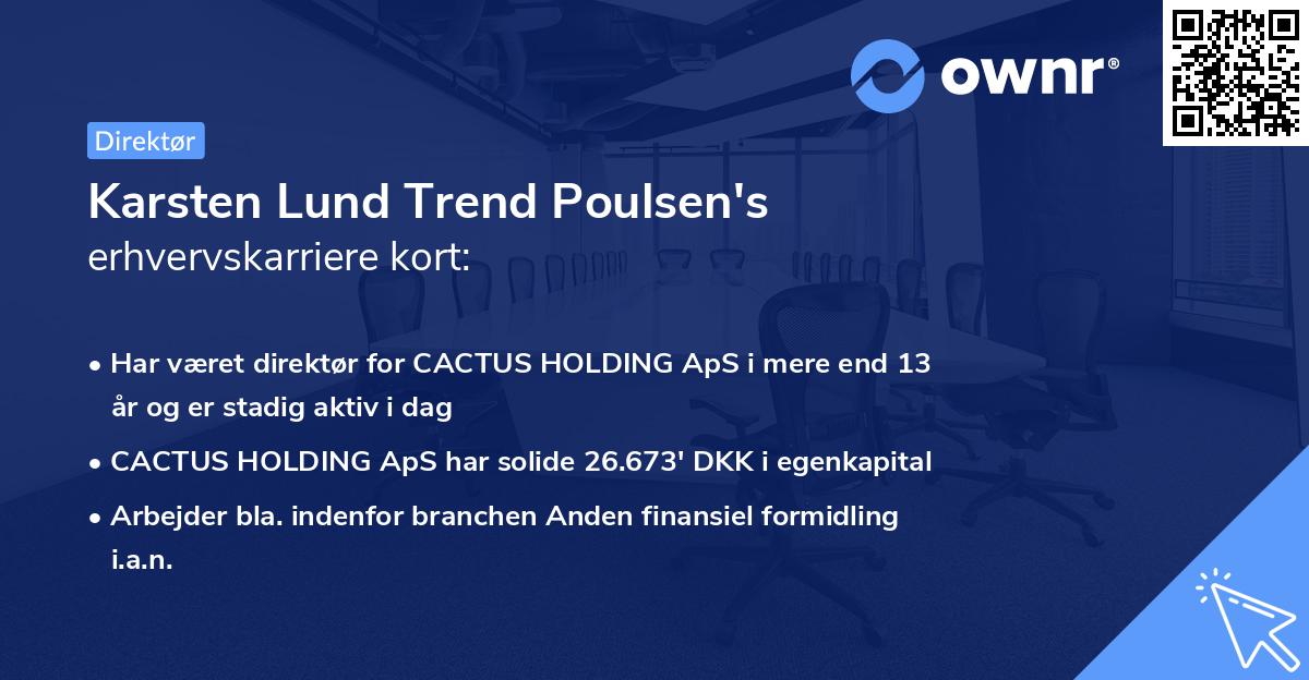 Karsten Lund Trend Poulsen's erhvervskarriere kort