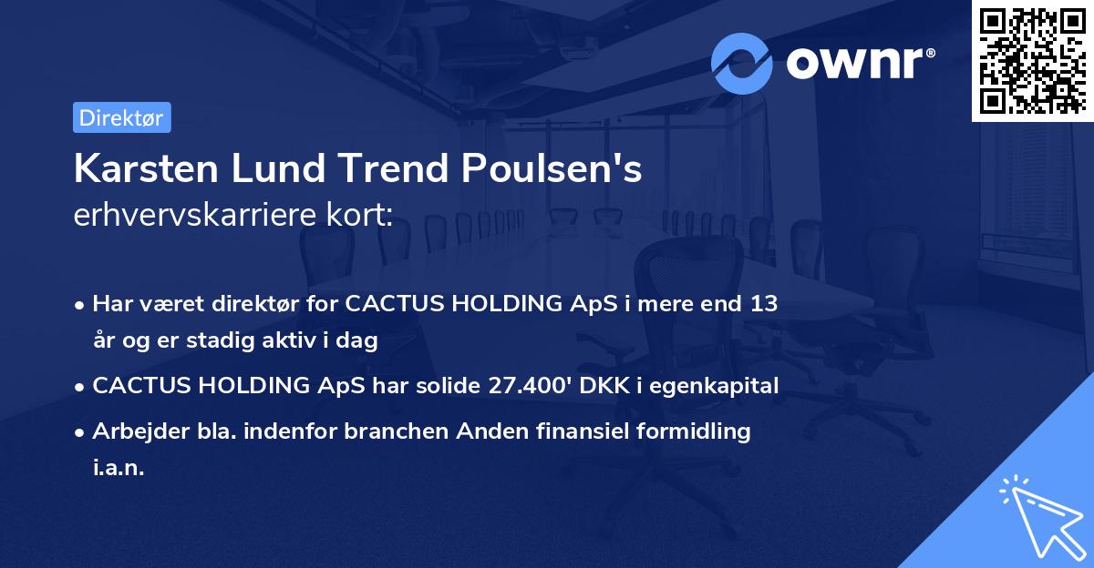Karsten Lund Trend Poulsen's erhvervskarriere kort