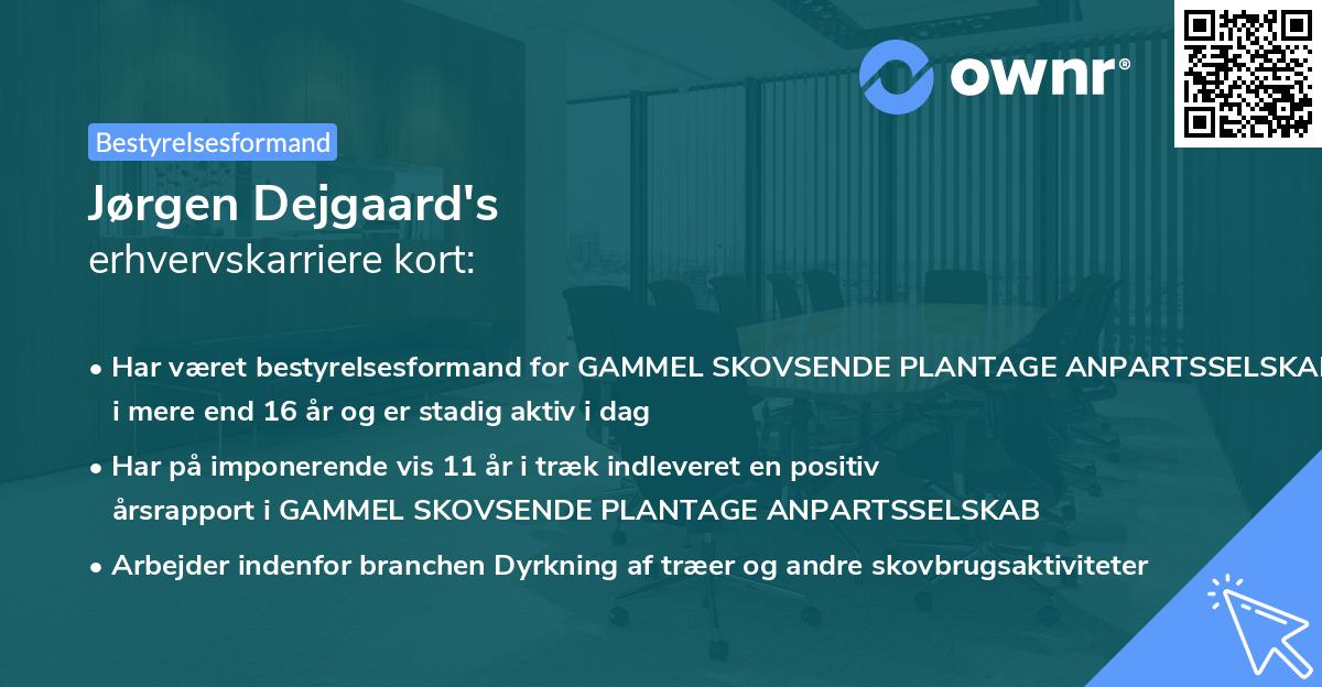 Jørgen Dejgaard's erhvervskarriere kort