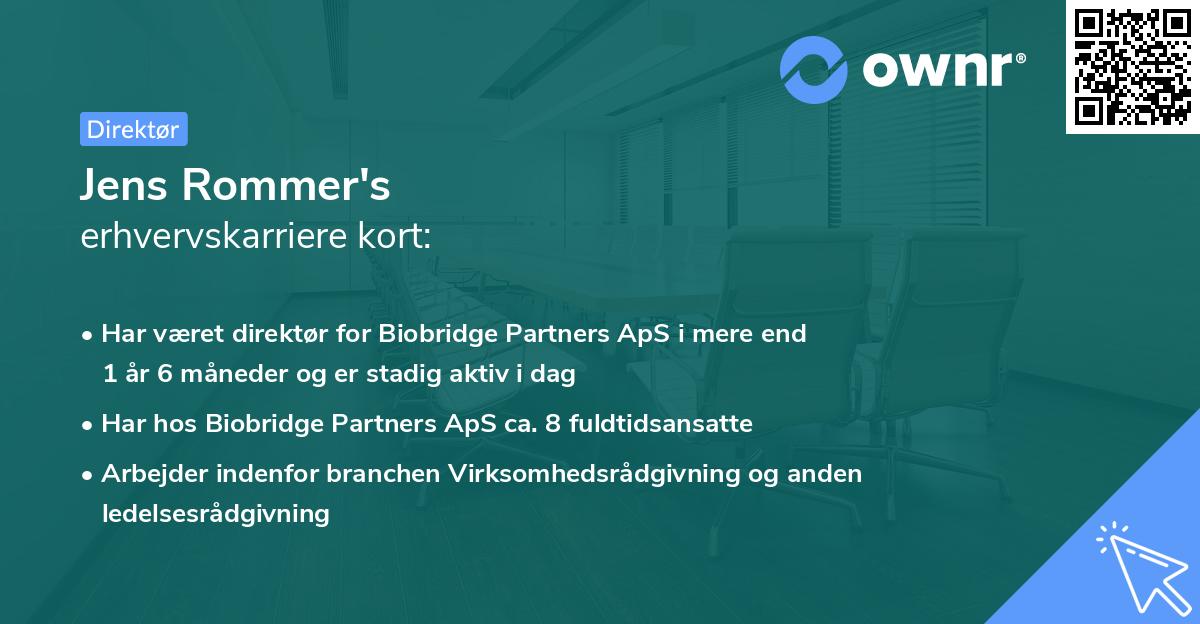 Jens Rommer's erhvervskarriere kort
