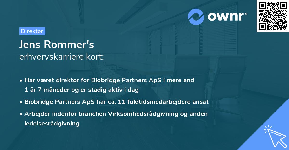 Jens Rommer's erhvervskarriere kort