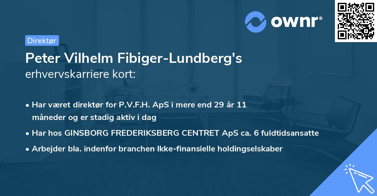 Peter Vilhelm Fibiger-Lundberg's erhvervskarriere kort