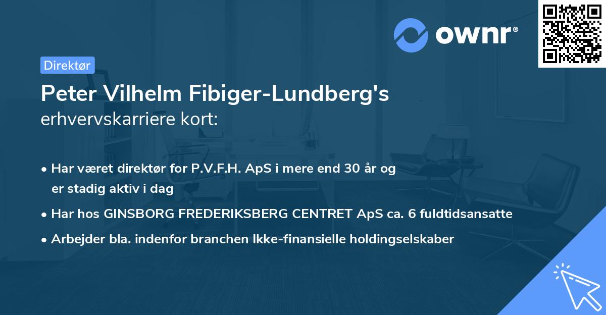 Peter Vilhelm Fibiger-Lundberg's erhvervskarriere kort
