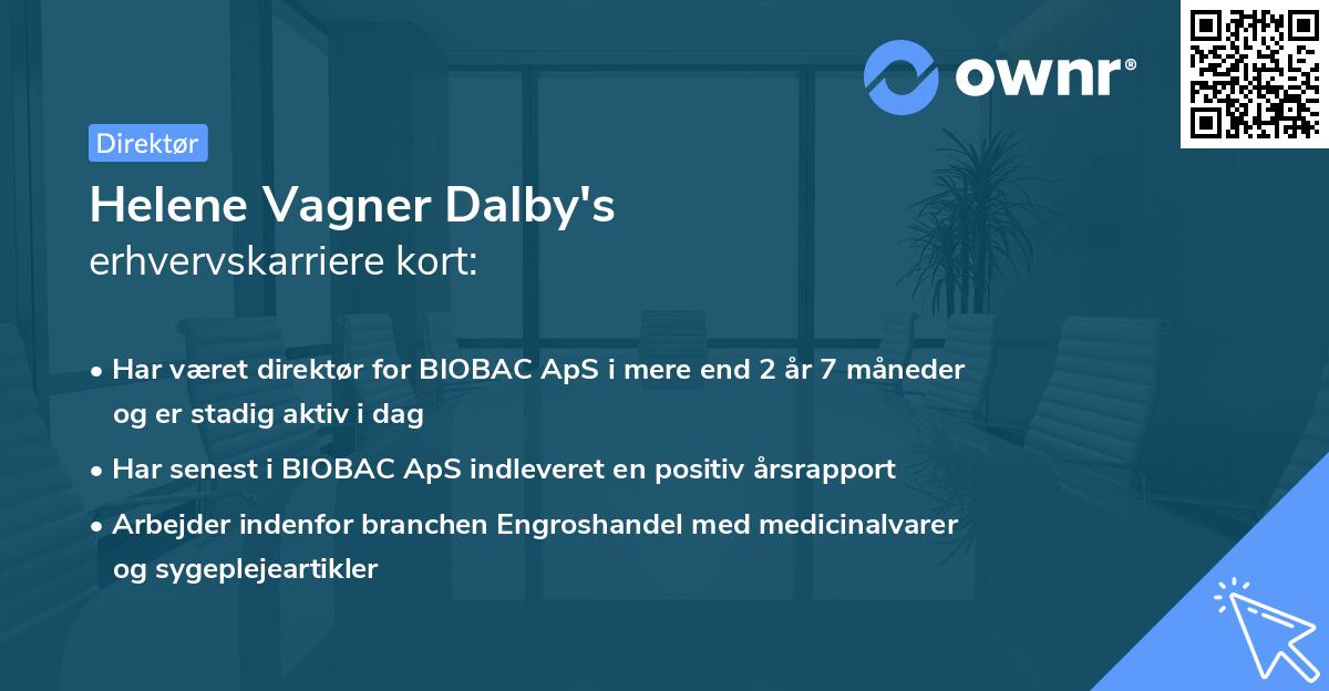Helene Vagner Dalby's erhvervskarriere kort