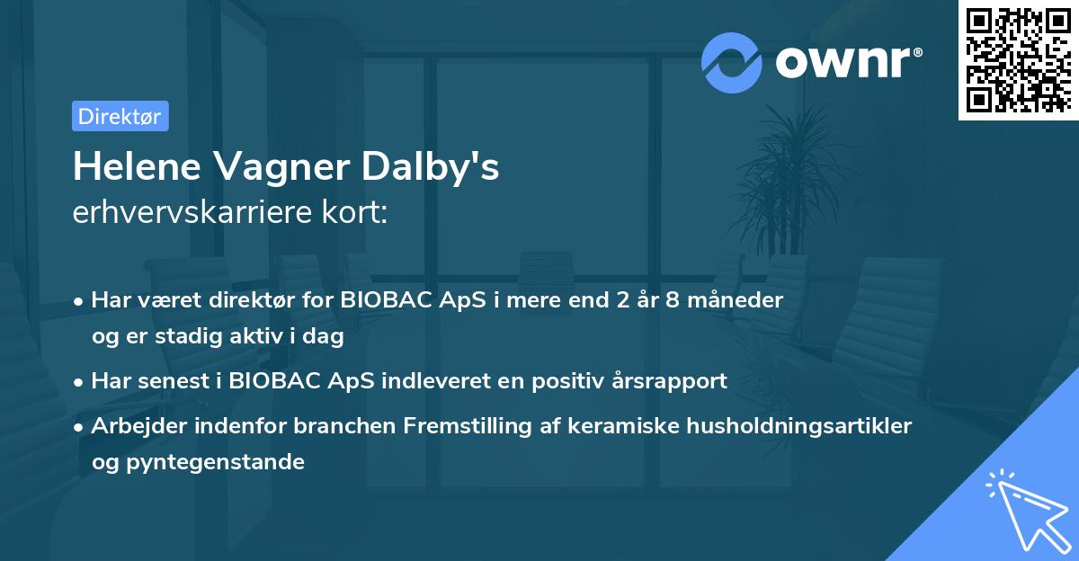 Helene Vagner Dalby's erhvervskarriere kort
