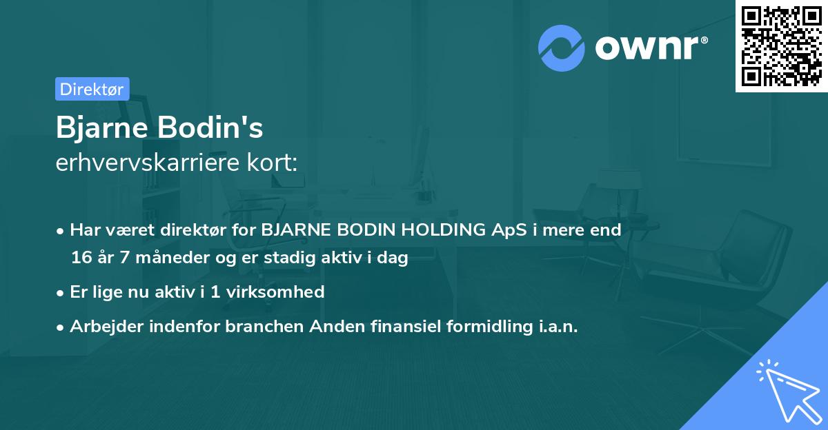 Bjarne Bodin's erhvervskarriere kort
