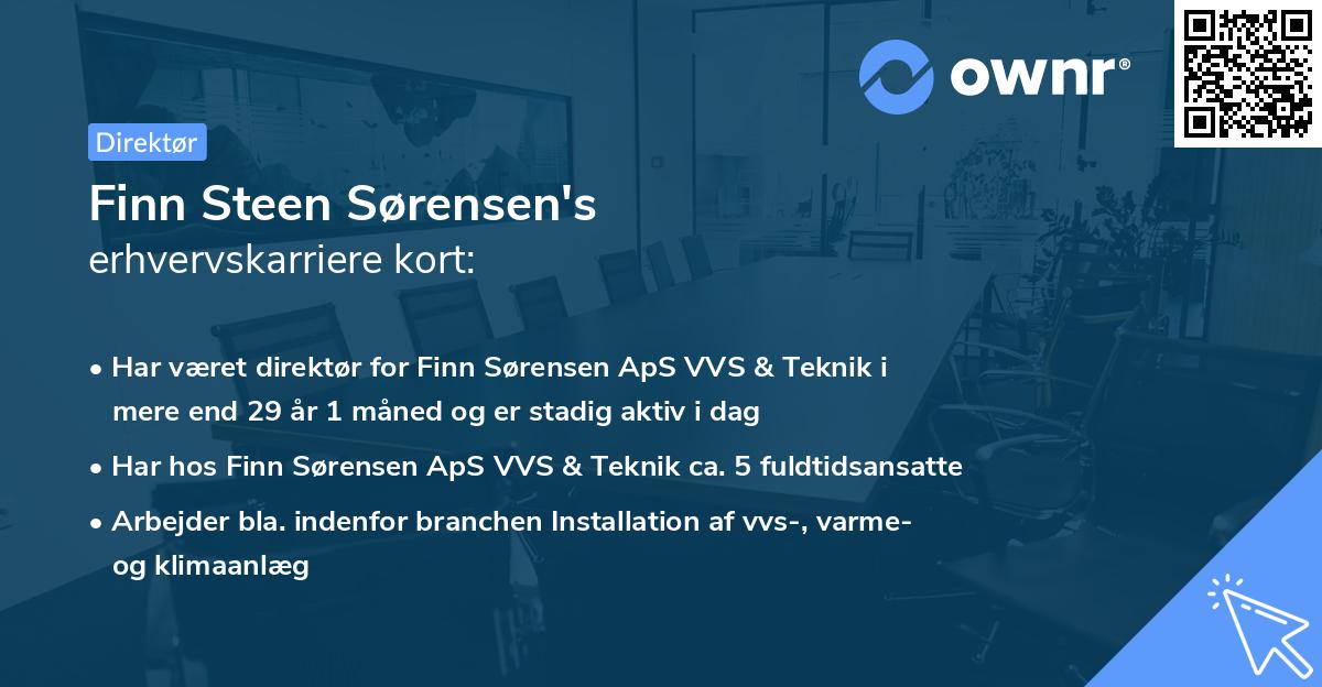 Finn Steen Sørensen's erhvervskarriere kort