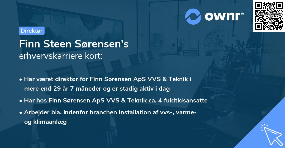 Finn Steen Sørensen's erhvervskarriere kort