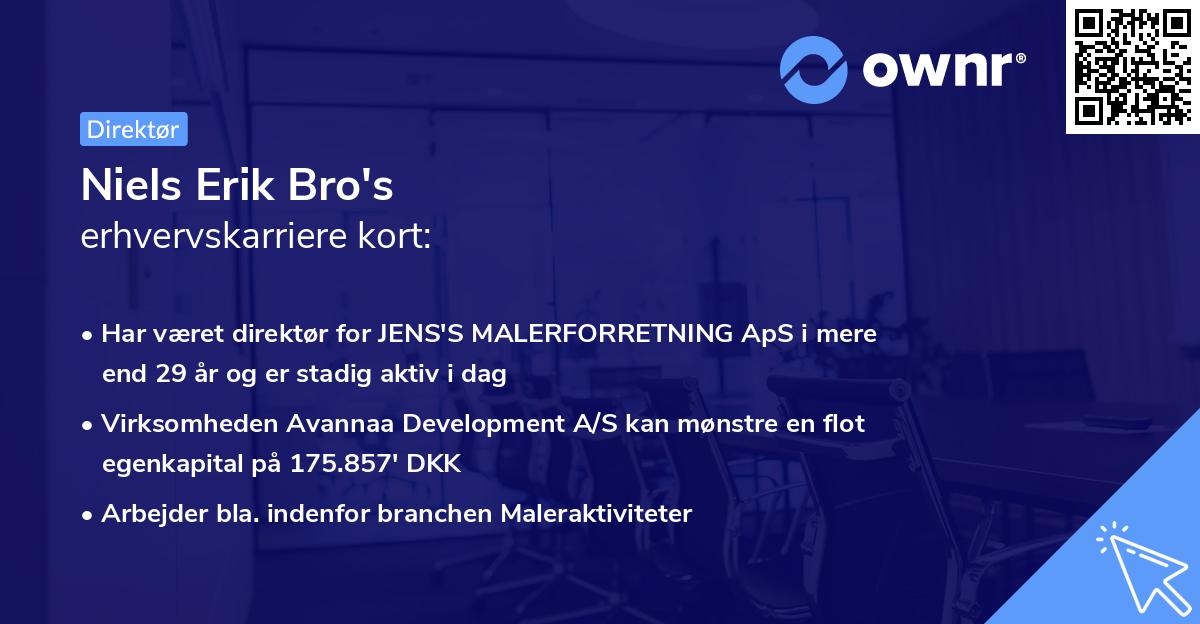 Niels Erik Bro's erhvervskarriere kort