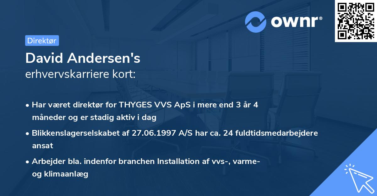 David Andersen's erhvervskarriere kort
