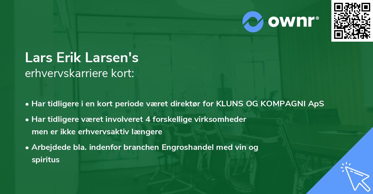 Lars Erik Larsen's erhvervskarriere kort