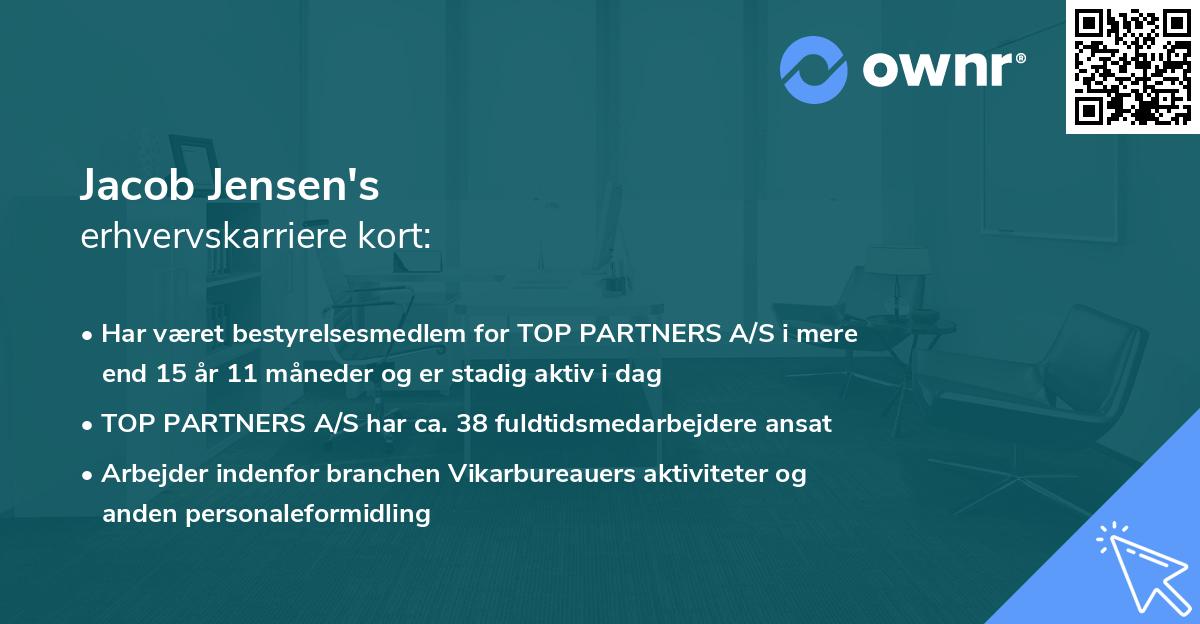 Jacob Jensen's erhvervskarriere kort