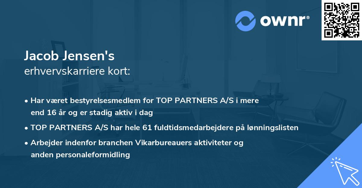 Jacob Jensen's erhvervskarriere kort
