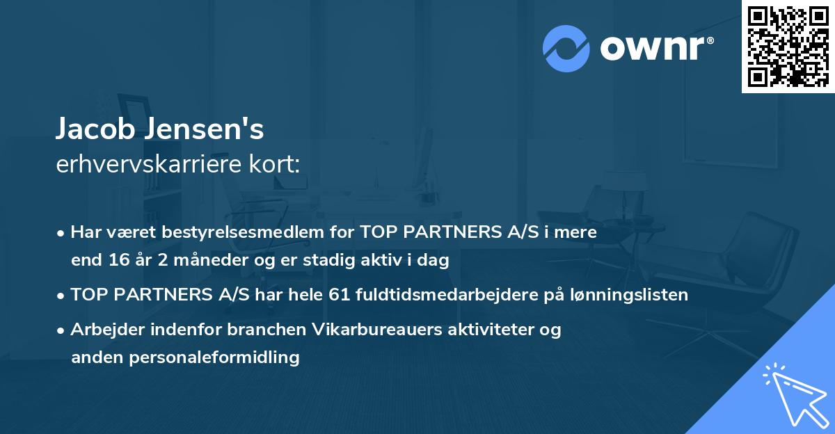 Jacob Jensen's erhvervskarriere kort