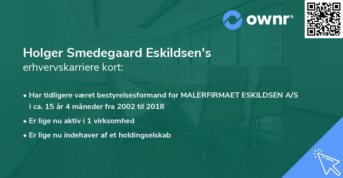 Holger Smedegaard Eskildsen's erhvervskarriere kort