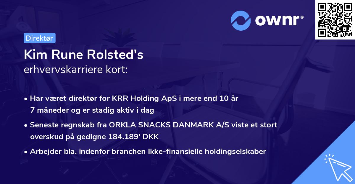 Kim Rune Rolsted's erhvervskarriere kort