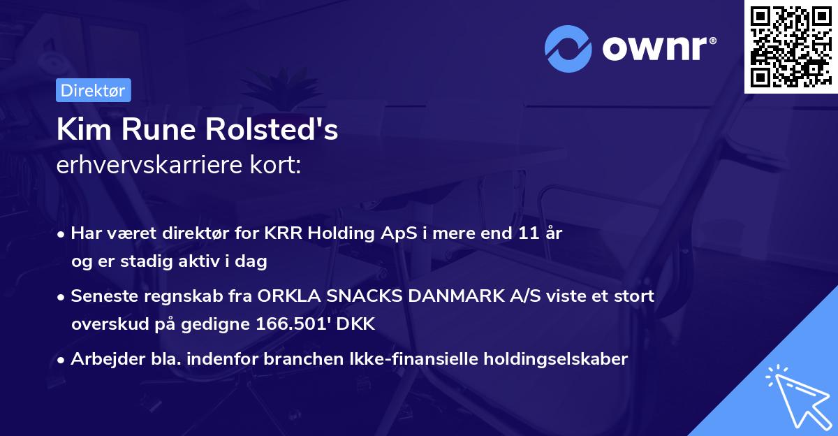 Kim Rune Rolsted's erhvervskarriere kort