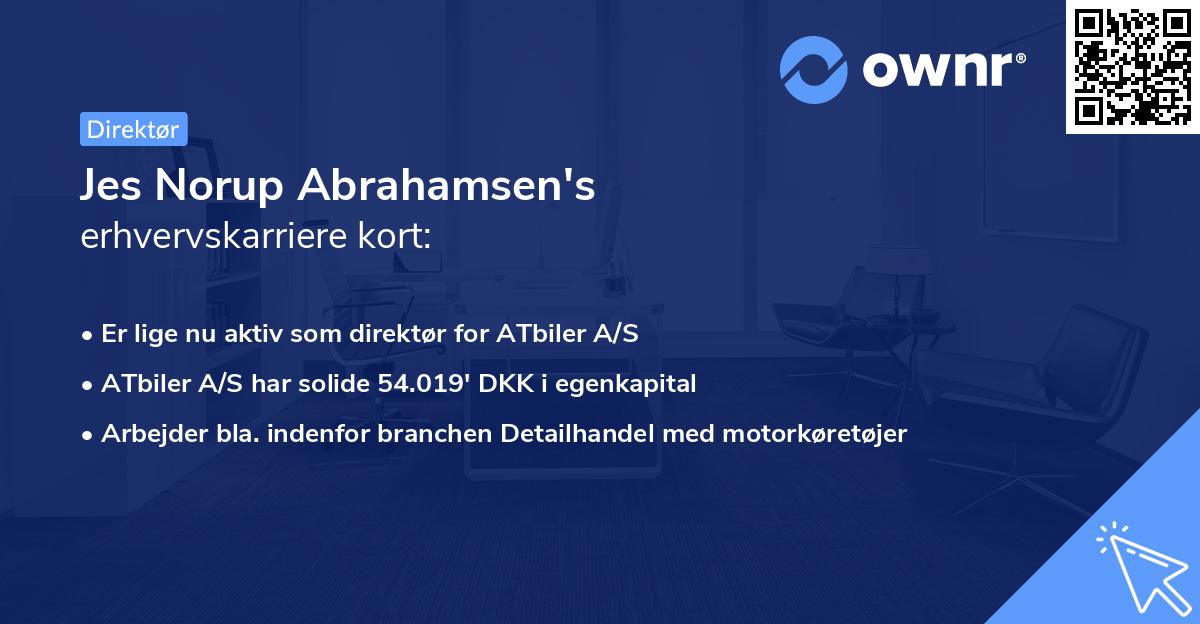 Jes Norup Abrahamsen's erhvervskarriere kort