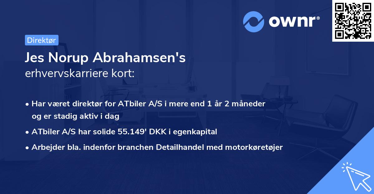 Jes Norup Abrahamsen's erhvervskarriere kort